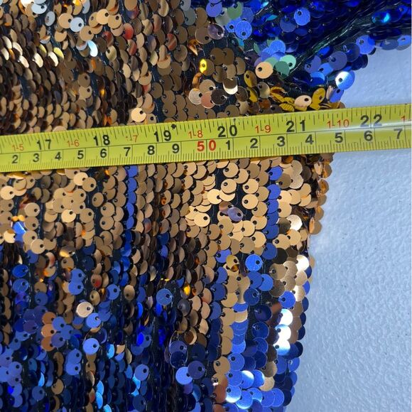 Starlette Multi Color Sequin Bomber Jacket Zip Front Lined Women Size Medium - Picture 11 of 14